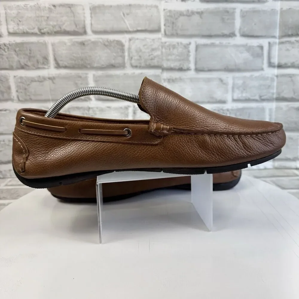 Marc Joseph New York Men's Size 10.5 Brown Leather Driving Slip On Loafers